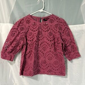 Rock & Roll Denim Dashing Damsel Blouse-Rose Mauve